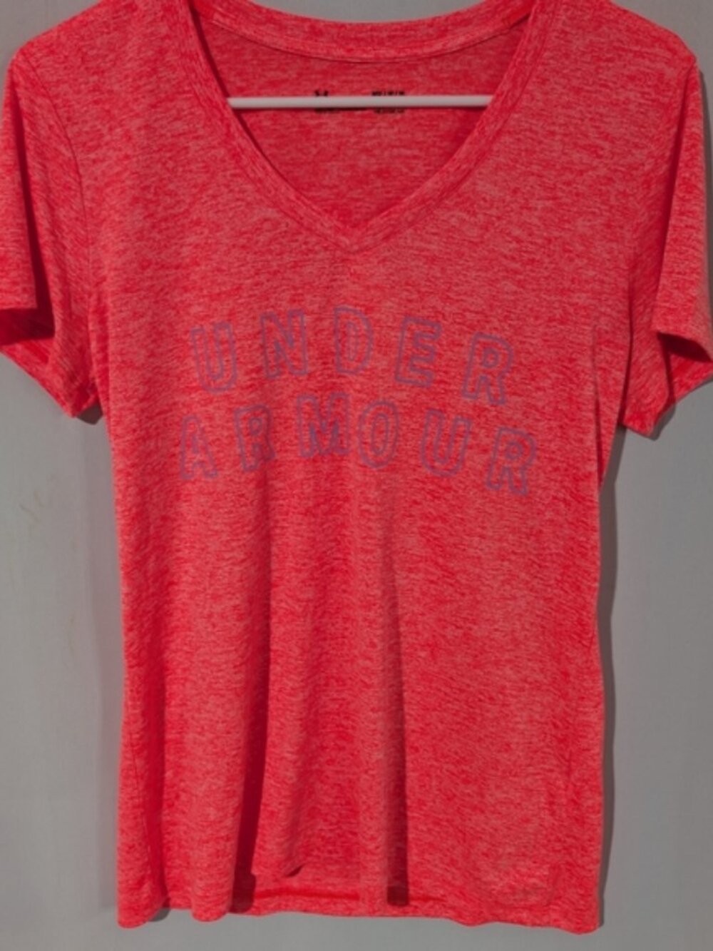 Under Armour Women's Bright Orange Active Wear Stretch V-Neck Tee